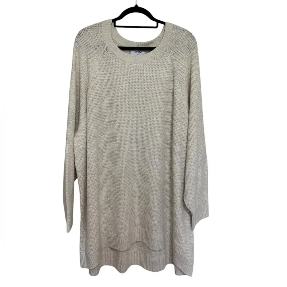 NWT Old Navy SoSoft Crew-Neck Tunic Sweater in Off White / Cream - Size 4X